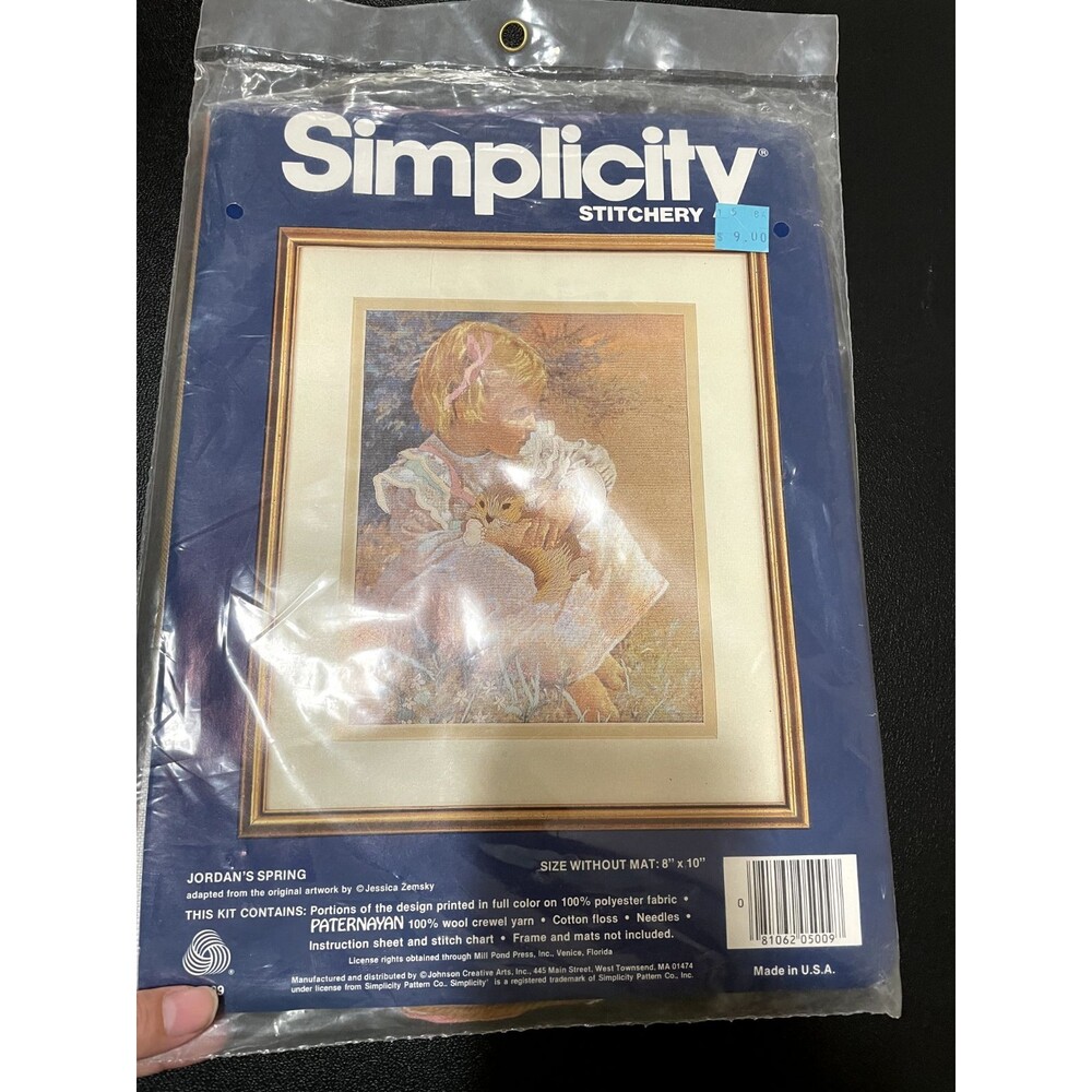 Simplicity Stitchery CREWEL Embroidery Kit JORDANS SPRING Jessica Zemsky 05009